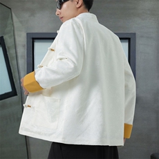 男士外套浮雕梅花夹克盘扣立领唐装风XZ1512-2504单夹克-P80，男装夹克，星座1512