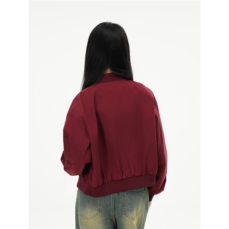 纯色短款棒球服秋装女装短版立领棒球服夹克外套F601P55,男装夹克,电商A247