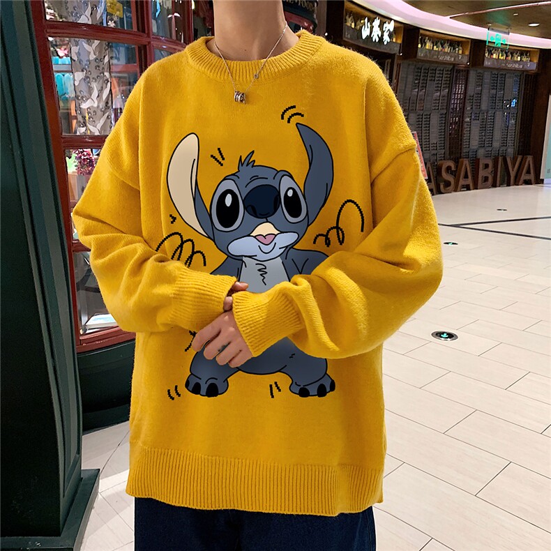 1港风圆领中性情侣潮流大码M-5XL印花加厚毛衣男7750P55加绒P70图片