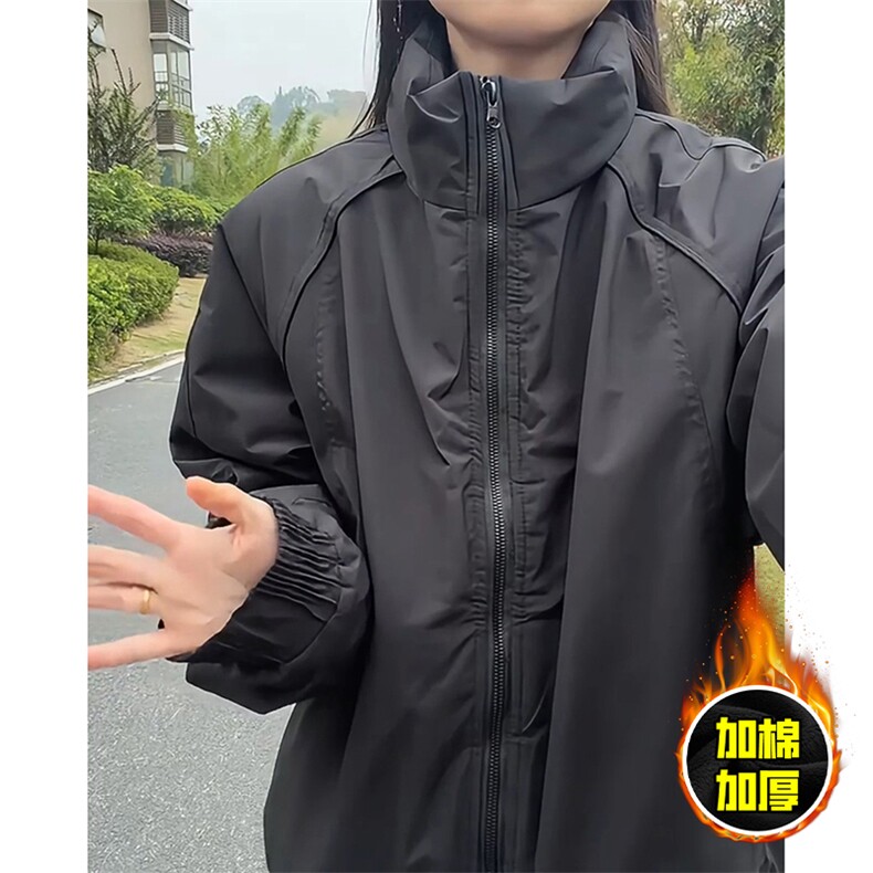 现货美式高街休闲棉衣夹克三防立领纯色户外工装加厚棉服外套,男装夹克,电商A486