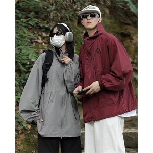 山系连帽外套男士新款夏季潮牌户外登山休闲夹克冲锋衣W6526-P36