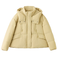 现货新款东大门加厚保暖羽绒服百搭连帽面包服女装外套女，女装羽绒服，然然