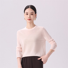 2025年秋季时尚百搭通勤简约圆领长袖，女装羊毛衫，清联羊绒