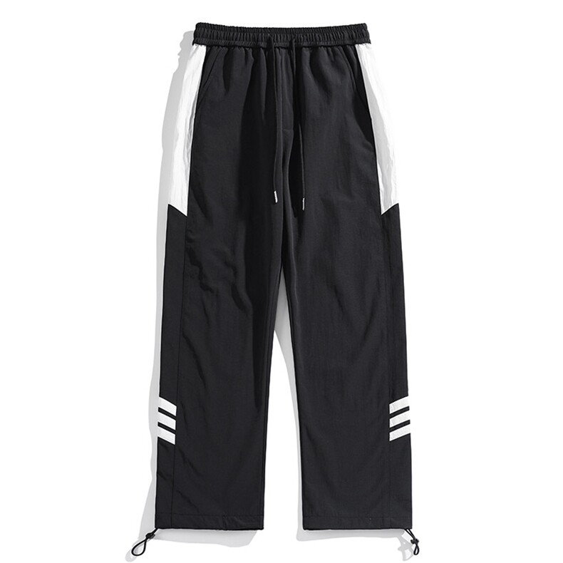 白底秋冬侧边拼接拖地工装裤宽松休闲伞兵裤男K23328-P40控58图片