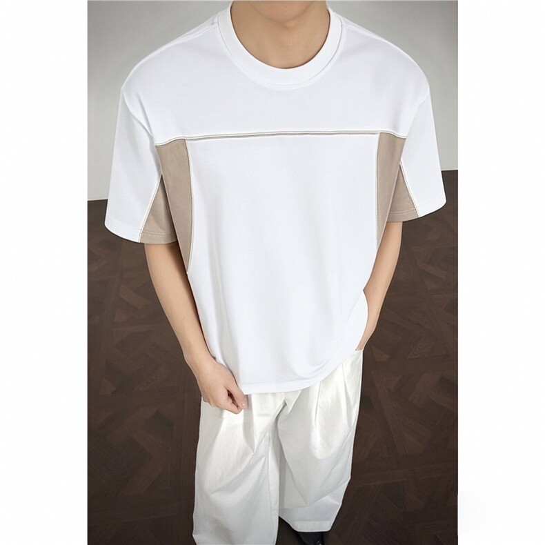 夏季新款潮结构款接拼索罗娜凉感圆领短袖T恤TX700-P35，男装T恤，电商C310