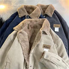 羊羔毛棉衣男女冬季新款宽松休闲加厚棉服港风情侣外套VY71-P70，男装棉衣，星座1008