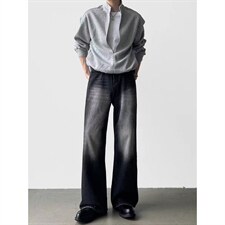 美式牛仔裤男款春秋季垂感百搭阔腿裤休闲宽松直筒裤NA408，男装牛仔裤，星座208-5