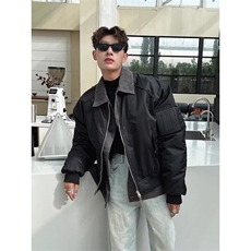 1506/GW92970/P67翻领夹克男ins春秋棒球服宽松情侣男潮流上衣，男装夹克，星座1506A