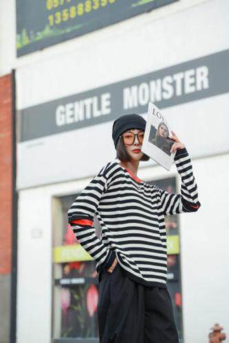 新款条纹针织打底，其它，C&B