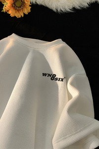 夏季新款华夫格字母印花短袖T恤M~5XL XZ604-DT409-P25控38图片