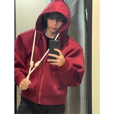 网图-WY12-P68华棉复合350克美式潮流开衫卫衣外套男女休闲上衣，男装卫衣，电商B327