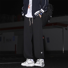 港风直筒宽松休闲男士秋季裤子潮牌长裤抽绳束脚卫裤K920-特批-32，男装休闲裤，星座718-1