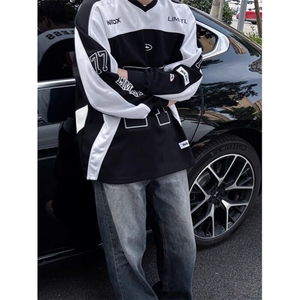 美式机车服卫衣潮牌痞帅炸街冰球服套头外套 WY5508 特P38图片