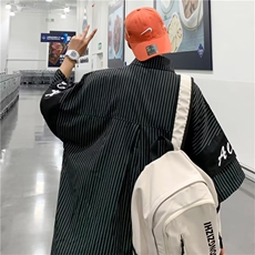 2025夏新款文艺ins简约时尚宽松翻领短袖衬衫CC752P35，男装T恤，星座1108