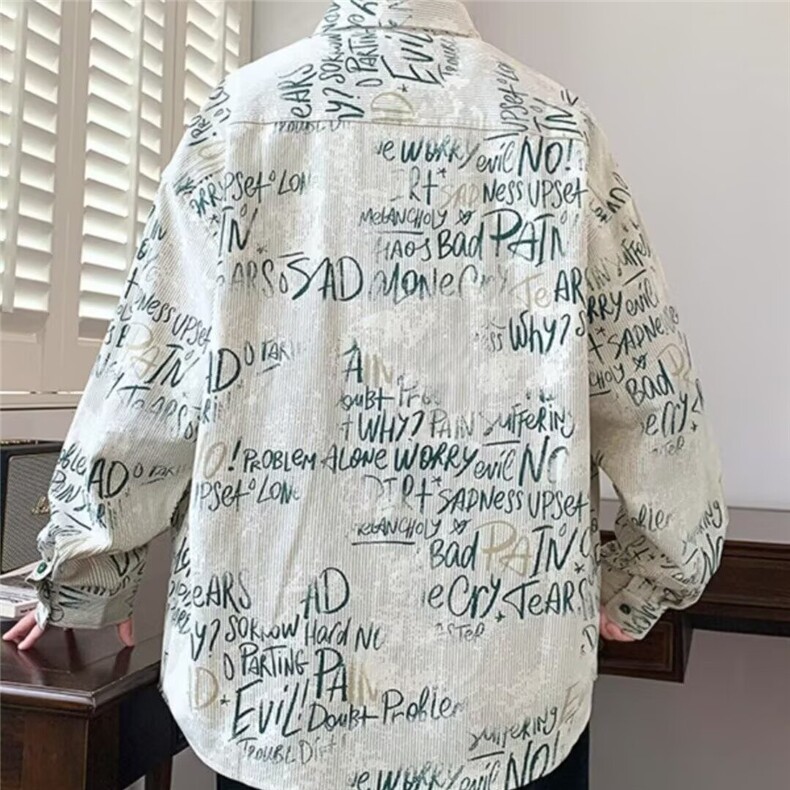 衬衫领外套男潮牌宽松工装上衣休闲男装衬衣休闲百搭H542P34,男装衬衫,星座1112-1