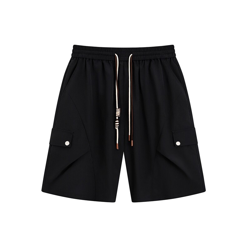 褶皱解构设计速干五分休闲短裤DK008平铺锦纶(S-2XL)TP22,男装休闲裤,电商A088
