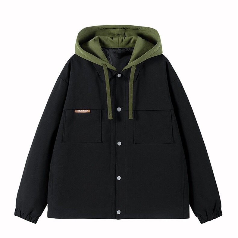 JK9968P85新港风连帽假两件情侣夹克宽松百搭外套M-4XL,男装夹克,星座1204