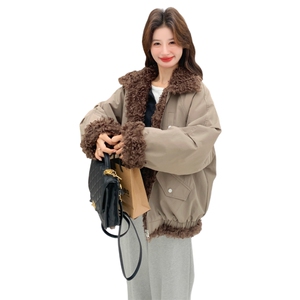 现货:冬装新款高级感毛绒拼接两穿加厚派克服2C135-8955P225K328图片