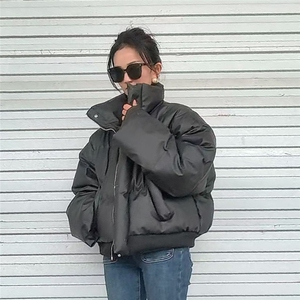 现货-特P65【大码-S-5XL】供抖音直播得物pu短款棉服--1622款图片