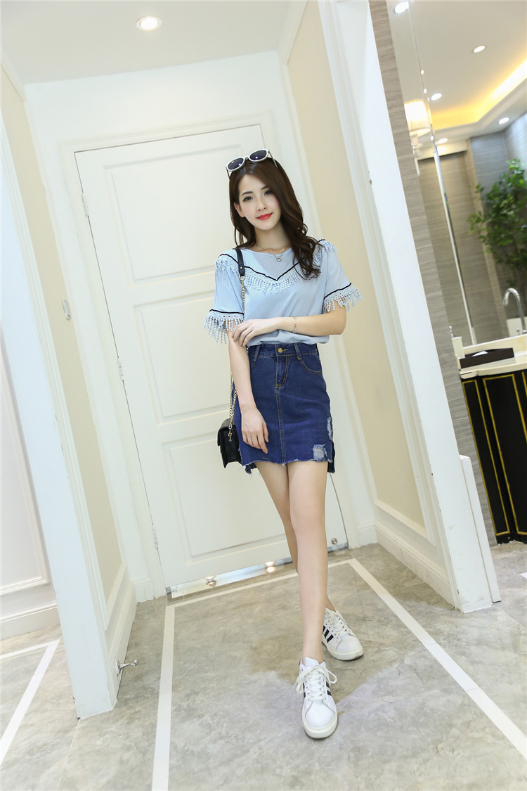 圆领韩版时尚气质甜美百搭+短裙2021年夏季潮流套装/套裙,女装套装/套裙,奕阳依阁