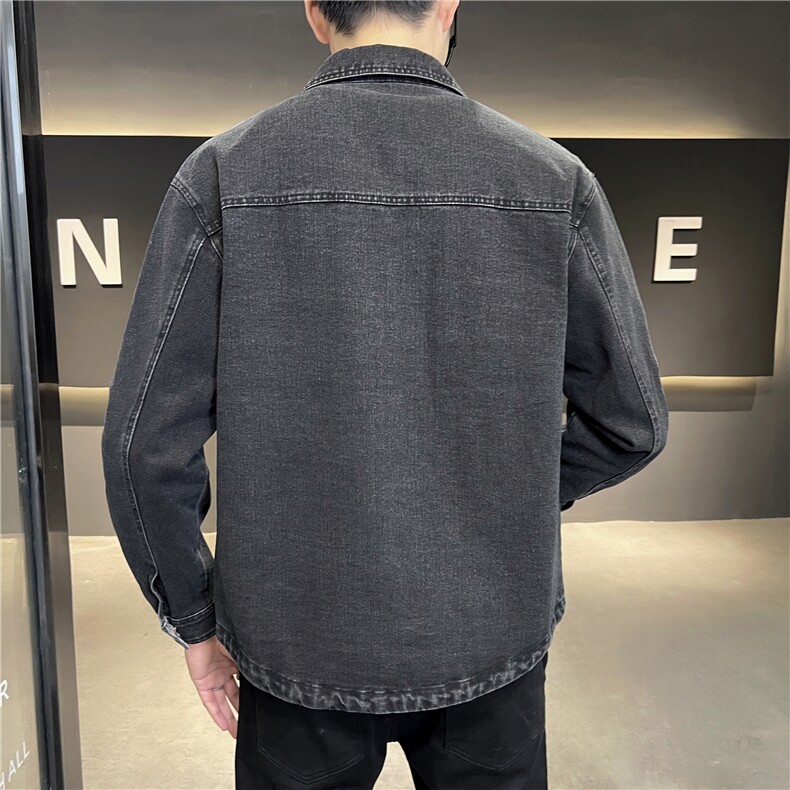 2025秋冬高品质店主风牛仔衣休闲简约男士衬衫外套潮A16-P95,男装工装外套,电商A413