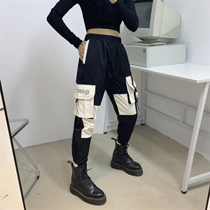 518-K18 秋季中性风港风工装裤男女潮流长裤子P55图片