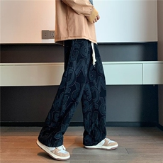 218-1-P45-A2048新款时尚休闲潮男百搭宽松加绒裤，男装休闲裤，四季星座218-1