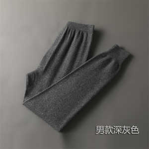 高品质山羊绒男裤中厚弹力设计保暖舒适黑色经典款时尚百搭男装图片