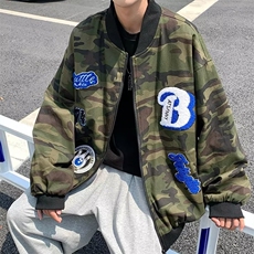 男秋季外套潮牌街头纯迷彩毛巾绣外套J8801P68，男装夹克，星座1116-2