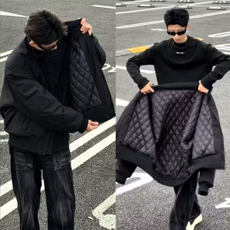 轻薄棉衣女2025新款春秋冬中年妈妈格子棉服宽松小棉袄夹棉短外套,男装棉衣,星座506A