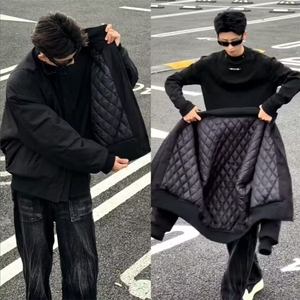 轻薄棉衣女2025新款春秋冬中年妈妈格子棉服宽松小棉袄夹棉短外套图片