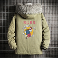 MM48012-P130冬季大毛领衣男士大码加厚袄男服网格挂拍，男装棉衣，电商A040A