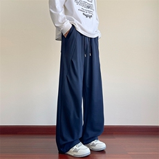 YK86100-P35人棉60%锦纶32%氨纶8%藏青色美式休闲卫裤男秋冬季，男装休闲裤，电商A086-1