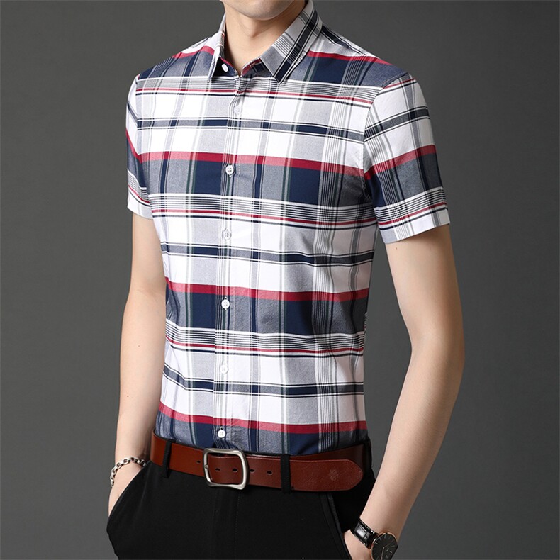 C6821 2021年夏季新款男式短袖衬衫男商务休闲高端男装图片