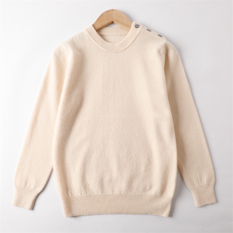秋冬儿童羊绒衫时尚百搭通勤简约休闲毛肩扣童装，童装儿童羊绒衫，亚东羊绒制品
