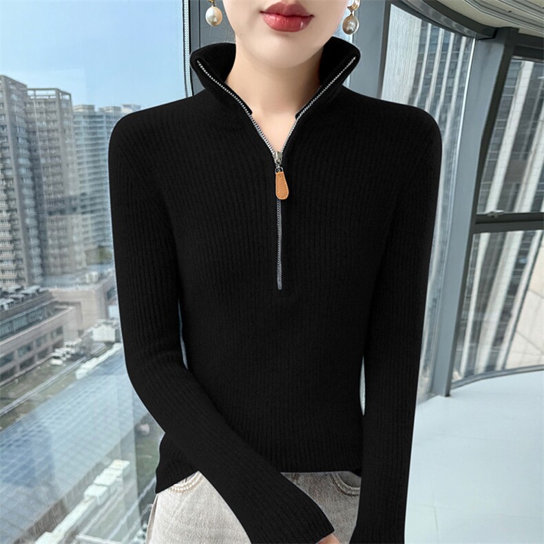 2025秋冬百搭时尚半开圆领羊绒衫，女装羊绒衫，更慕羊绒