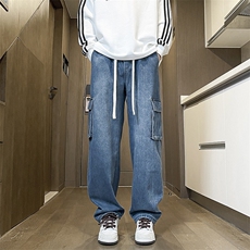 牛仔裤男宽松直筒工装裤K2368P55，男装牛仔裤，电商D325
