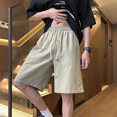 港风工装休闲裤高街五分裤宽松沙滩裤直通短裤DK311P28，男装休闲裤，星座1204-3