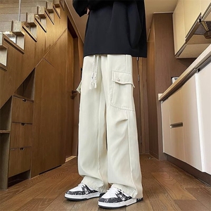 美式复古多口袋直筒工装裤男女宽松潮流阔腿百搭长裤子秋M546/P38图片