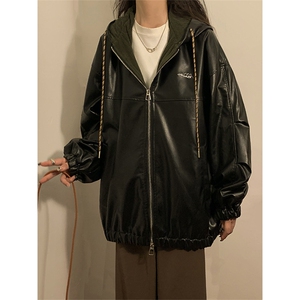 春秋季皮衣外套男女同款新款美式夹克XZ102B-1-JK2535P85图片