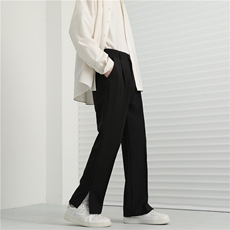 坠感西裤男九分宽松直筒裤子暗黑系春季阔腿休闲西装长裤K33，男装西裤，星座1116A-2（原606A-1）