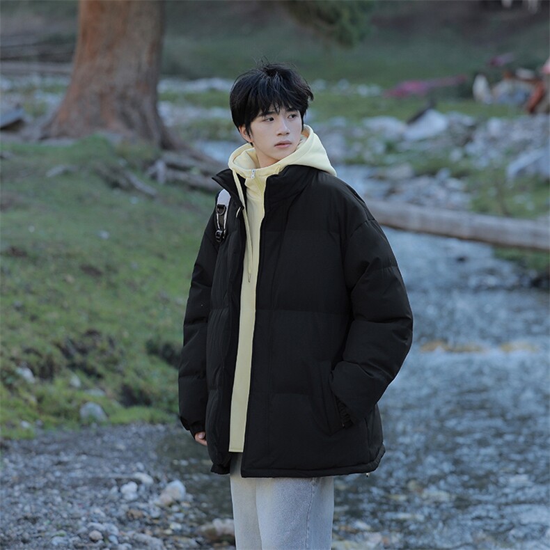 冬季青少年连帽假两件外套加绒加厚休闲简约棉衣棉服5303-P85,男装棉衣,电商B306