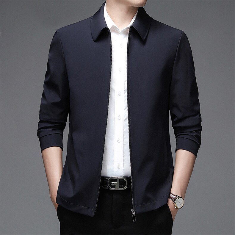 男装立领夹克男2023春季新款中青年男装商务免烫外套JHL9788-P120,男装夹克,电商B212（原钱塘6029）
