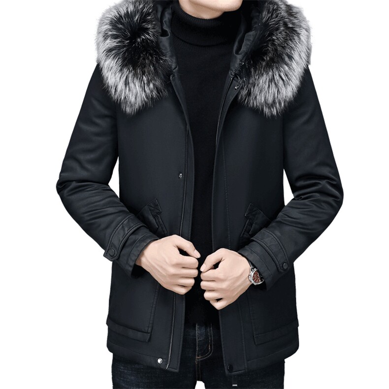 冬装新款白鹅羽绒服狐狸毛领中老年羽绒服男外套ALXBL9016-P600,男装羽绒服,电商B212（原钱塘6029）