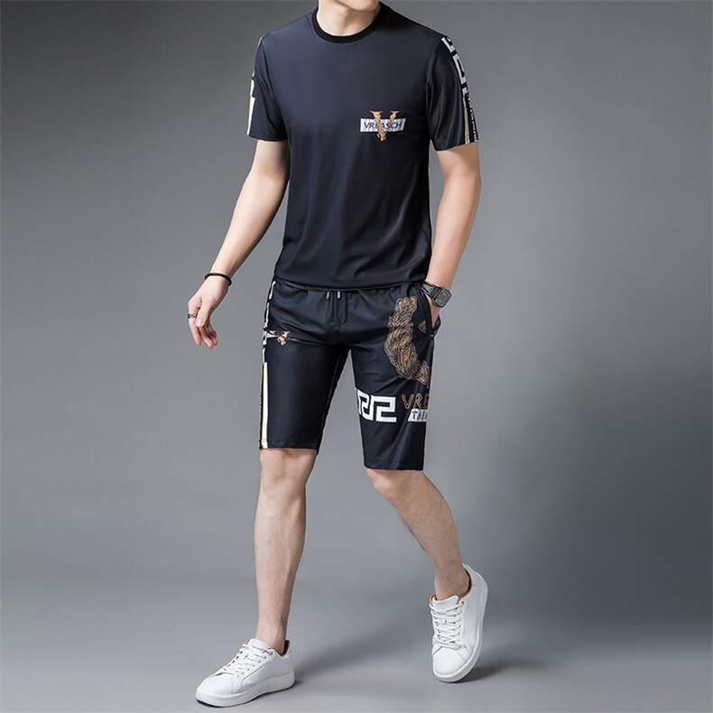 JG22-11男士2023年春夏季新款运动套装短袖短裤T恤卫裤二件套P125,男装休闲套装,电商B360