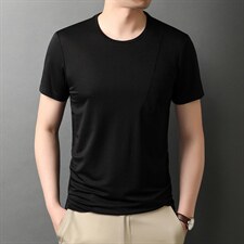 男士圆领T恤衫2023夏季新款时尚休闲打底衫中青年短袖上衣男，男装T恤，电商B212（原钱塘6029）