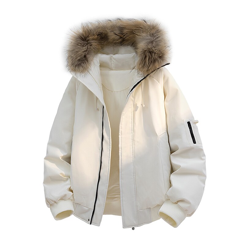 高街连帽羽绒服貉子毛真毛领新标90白鸭绒带SYR2610-P288，男装羽绒服，星座610B-1