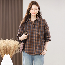 2025秋冬新款加棉衬衫外套休闲厚款，女装衬衫，小林双子