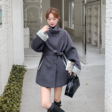 已做货，25冬新款撞色呢子大衣风衣5555-P225-K338，女装风衣，2C305