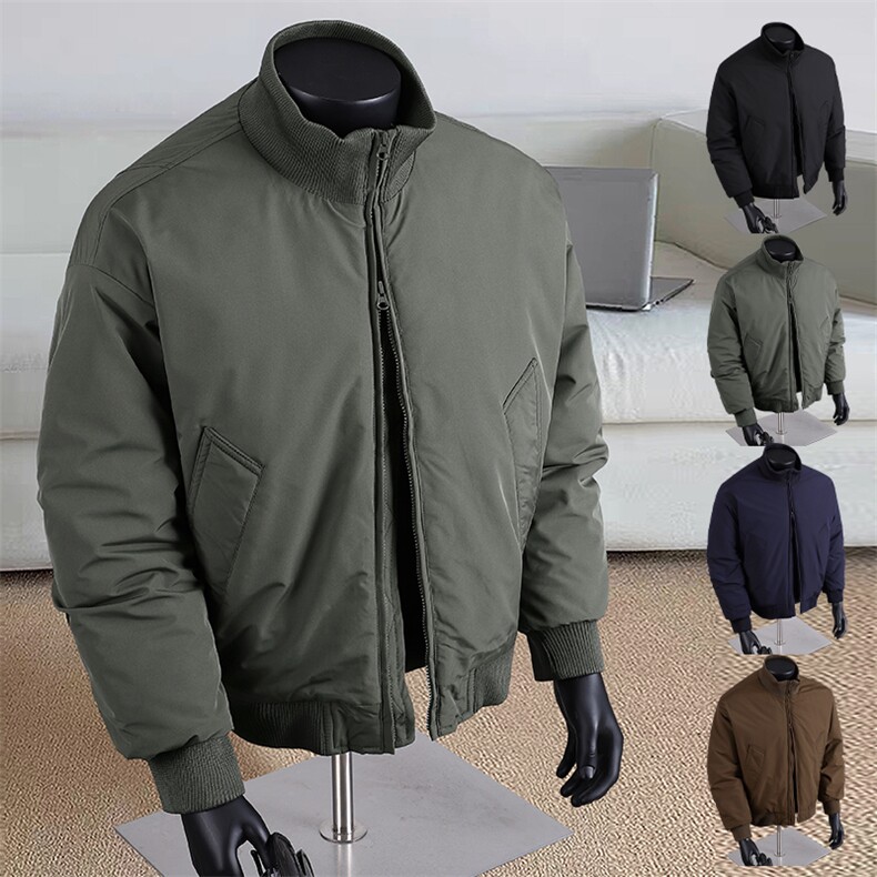 抖音美式高街立领棒球棉服飞行夹克棉衣短款外套男MY1030-P65,男装棉衣,星座1402-1